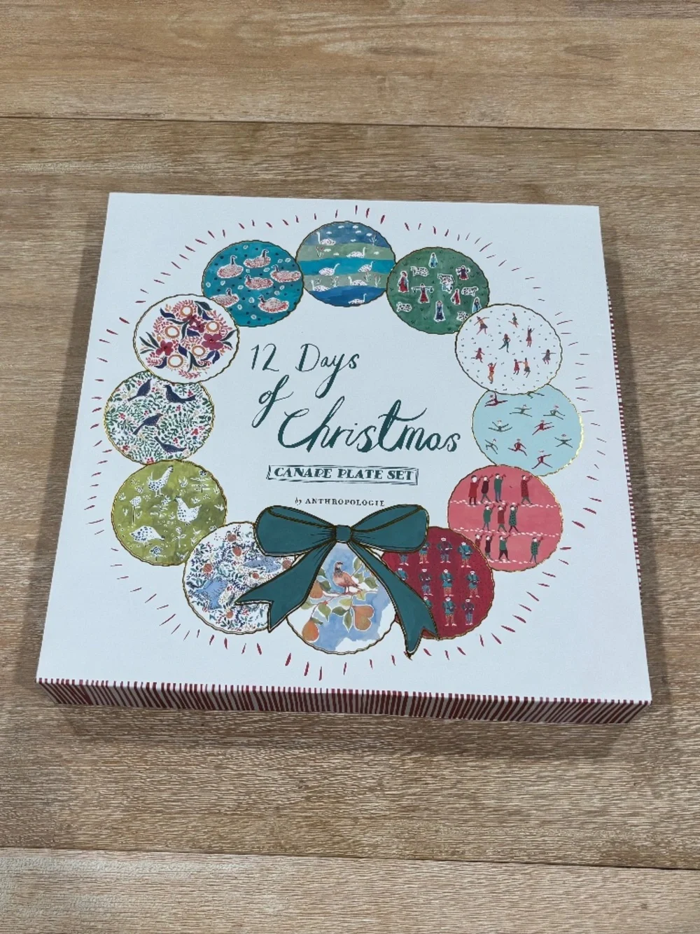 MINT New Anthropologie 12 Days of Christmas Canape Plate Set of 12 In Box 2018